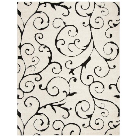 Safavieh 8 ft. - 6 in. x 12 ft. Shag Power Loomed Area Rug, Ivory and Black SG455-1290-9